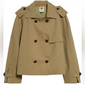 Farm Rio Green Short Trench coat NWT